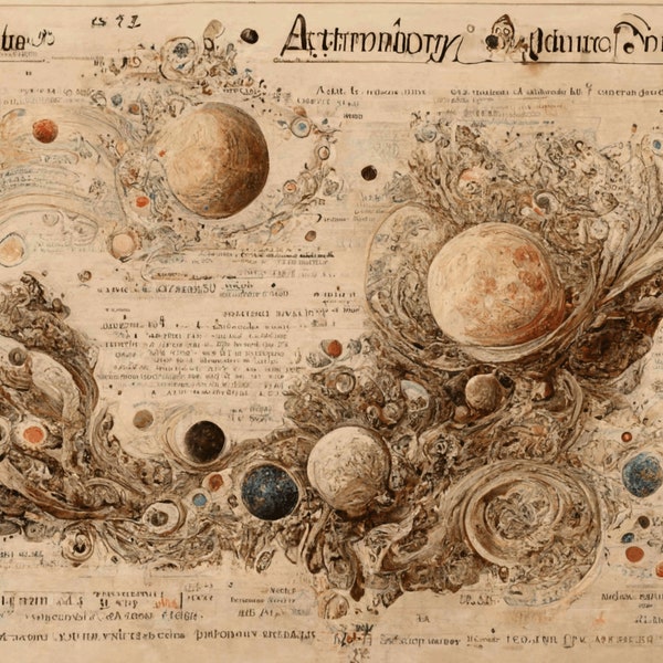 A4 Vintage Astronomy digital background papers / junk journal / scrapbooking / cardmaking / celestial / planets / galaxy / stars / old