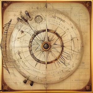 Vintage Celestial navigation (windrose)  digital background paper / junk journal / scrapbooking / cardmaking / printable / astronomy /