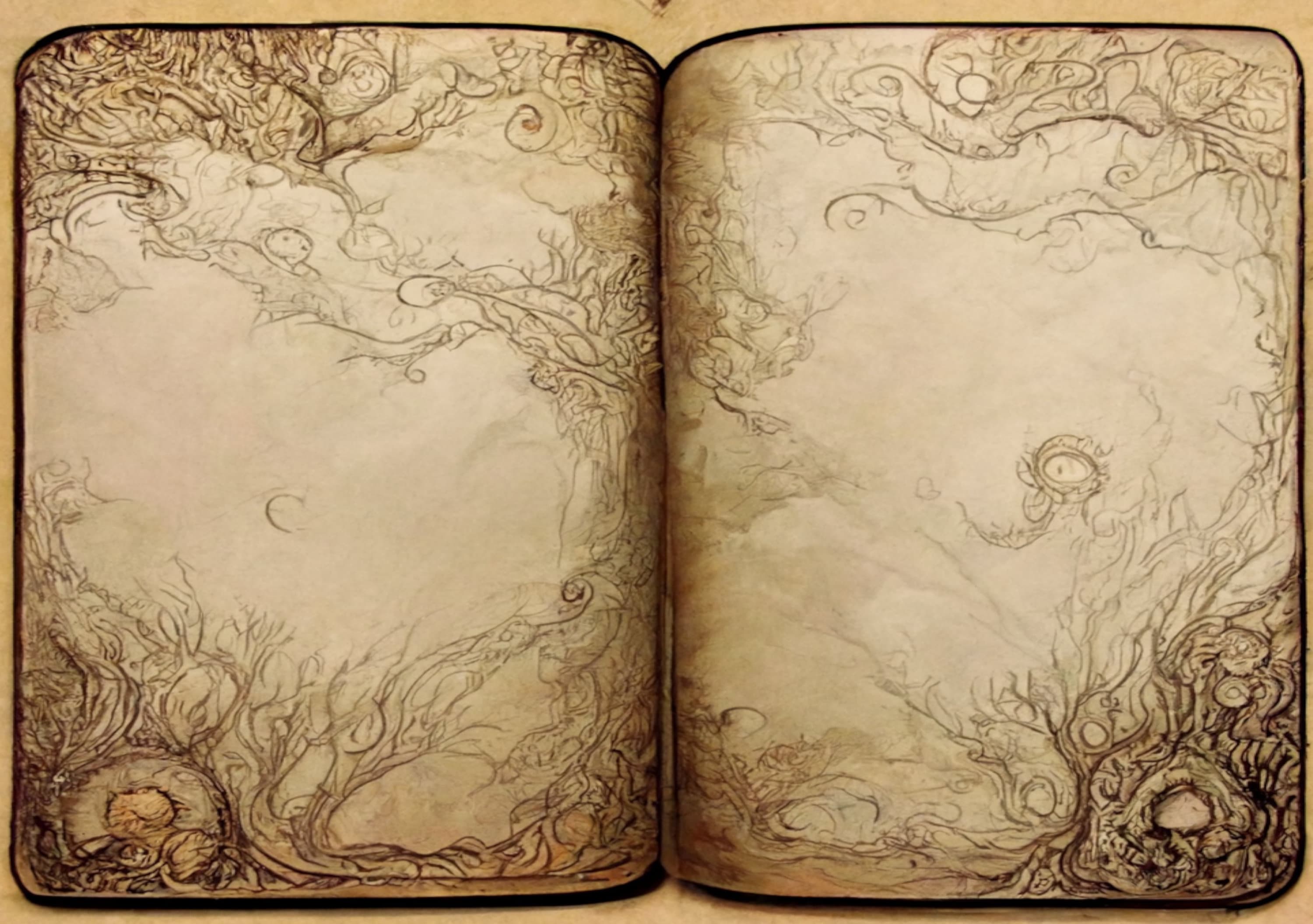 Vintage Grimoire Bound Book Look (vines)scrapbooking Digital