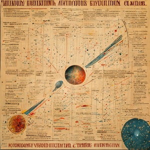Vintage astronomy exploration informational charts / junk journal / scrapbooking / cardmaking / navigation / space / skies / stars / planets