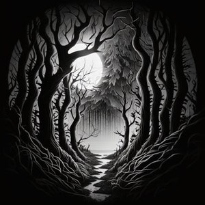 Schwarz weisser Hintergrund Papier / Drucke / Junk Journal / Scrapbooking / Kartenherstellung / Tim Burton / Poster