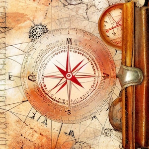 Vintage compass digital background paper / junk journal / scrapbooking / cardmaking / navigation / wind rose / map / globe / mercator image 6