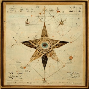 Papel digital de navegación celestial del Antiguo Egipto / diario basura / scrapbooking / fabricación de tarjetas / mapas / estrellas / astronomía