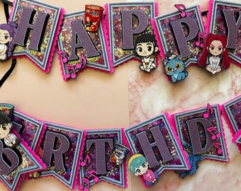 K Pop Hunters Happy Birthday Shaker Banner