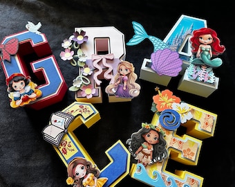 Baby Prinzessinnen 3D Buchstabe Herzstück Dekor