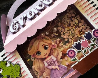 Tower Girl Rapunzel Shaker Cajas a dos aguas