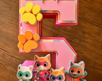 Super Kittens 3D Letters Birthday Centerpiece