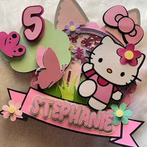 Hello Birthday Kitty Cake Topper
