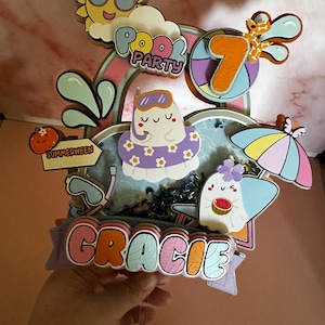 Ghostly SummerWeen Pool Party Shaker Cake Topper