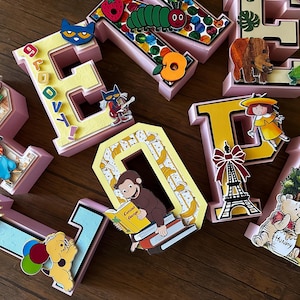 Letras 3D del libro de cuentos infantiles