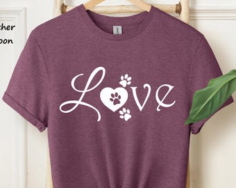 Love Paw Shirt, Dog Paw Shirt, Dog Mom Shirt, Mom Shirt, Dog Lover Shirt, Pet Lover Shirt, Mothers Day, Paw Shirt, Gift for Dog Lover #216