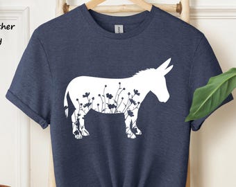 Donkey Tshirt, Floral Donkey Tshirt, Donkey Shirt, Floral Donkey Tshirt, Donkey Shirt, Animal Tshirt, Donkey Shirt, Donkey Lover Gift #5
