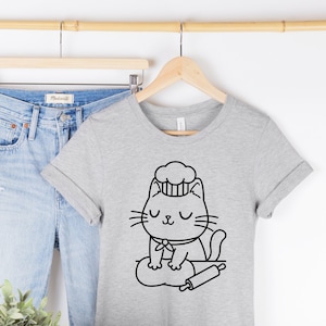 Chef Cat Shirt, Cat T-Shirt, Funny Cat Making Biscuit Shirt, Kitty T-Shirt, Baking Cat Shirt, Cat Mom T-Shirt, Cat Lover Shirts, Baker ,540