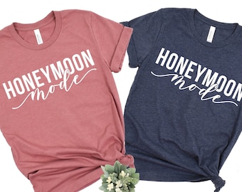 Honeymoon Mode Shirt, Honeymoon Shirts, Just Married Shirt, Gift for Bride and Groom, Couples Shirt, Newlywed Shirt, Honeymoon Vacation Tees