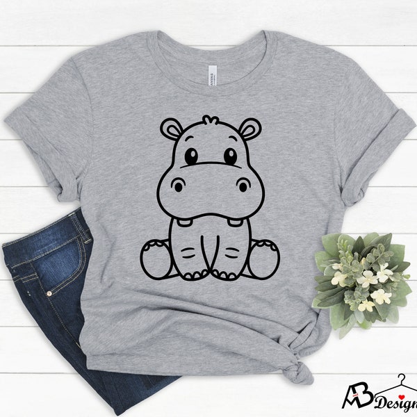 Baby Animal Shirt, Cute Animal Shirt, Baby Hippo Shirt, Animal Lover Shirt, Baby Animal Shirts , Animal Lover Gift,Safari Shirt for Kids