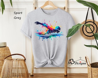Swim Shirt, Swim Lover Shirt, Swimming Shirt, Swimming Coach Tee, Swimmer T-Shirt, Summer Lover Shirt, Swim Tee, Colorful Stacked Swin Shirt