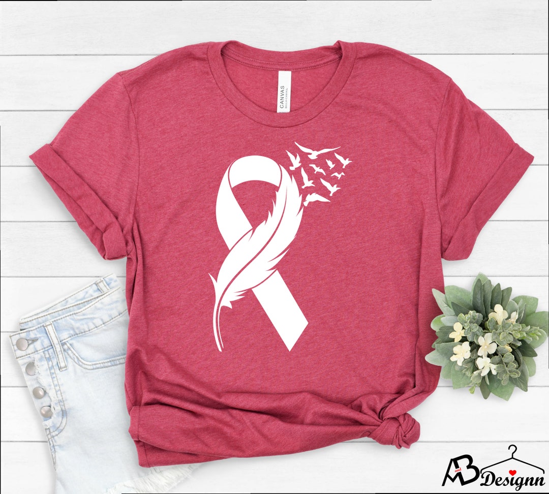 Cancer Ribbon Shirt, Custom Breast Cancer Awareness Shirt, Pink Ribbon ...