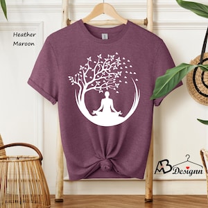 Yoga Tree circle Shirt, Yoga Gift Shirt, Namaste Shirt, Gift for Yogi, Yoga Lover, Meditation Shirt,Yoga Tee, Yoga T Shirt, Women Shirt #109