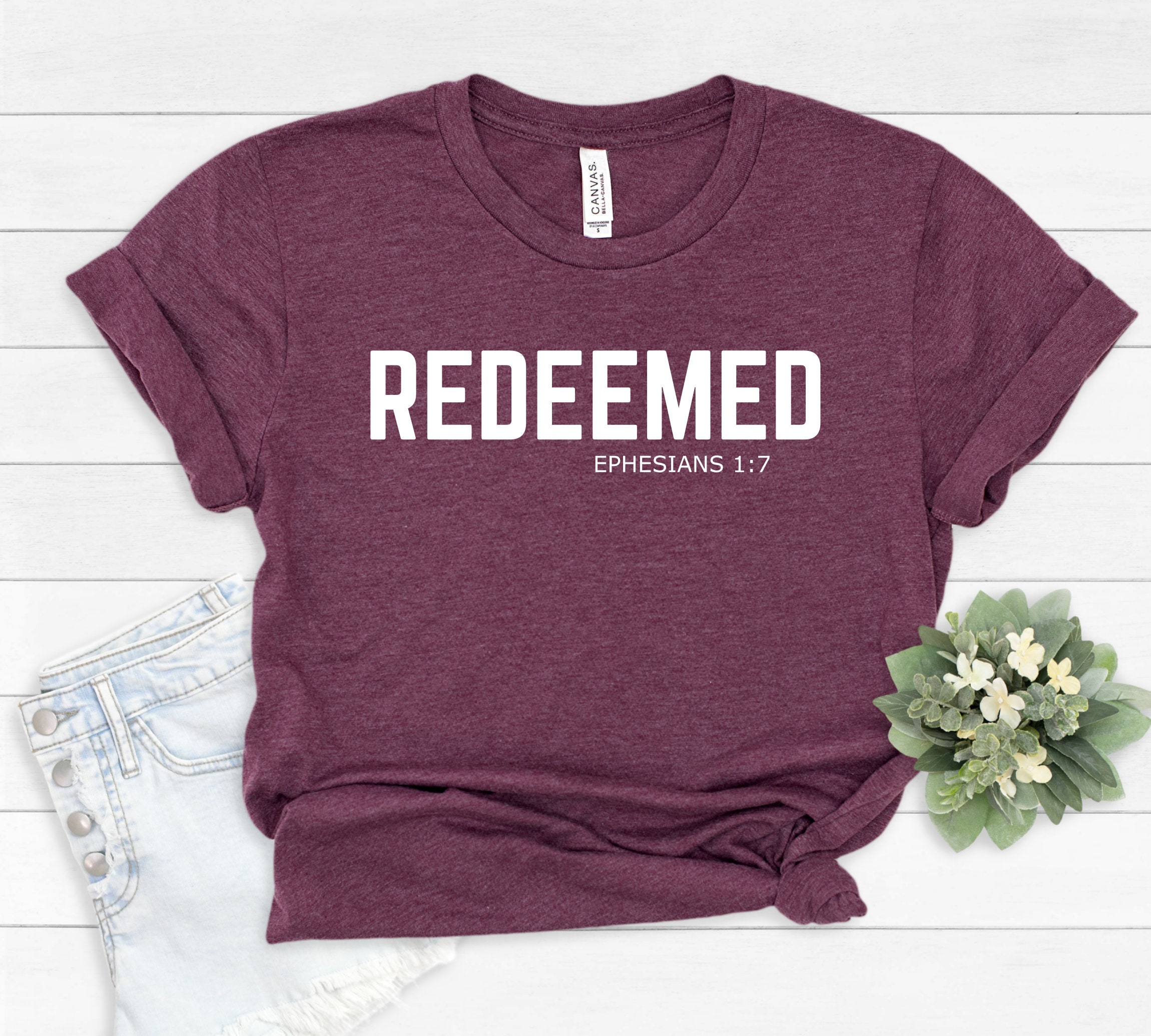 Redeemed Religious Shirt, Christian T-shirt, Religious Shirts, Church ...
