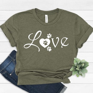 Love Paw Shirt, Dog Paw Shirt, Dog Mom Shirt, Mom Shirt, Dog Lover Shirt, Pet Lover Shirt, Mothers Day, Paw Shirt, Gift for Dog Lover #216