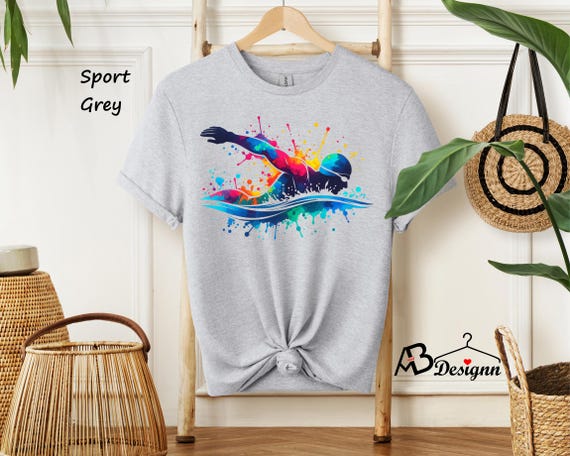 Swim Shirt, Swim Lover Shirt, Swimming Shirt, Swimming Coach Tee, Swimmer T-Shirt, Summer Lover Shirt, Swim Tee, Colorful Stacked Swin Shirt