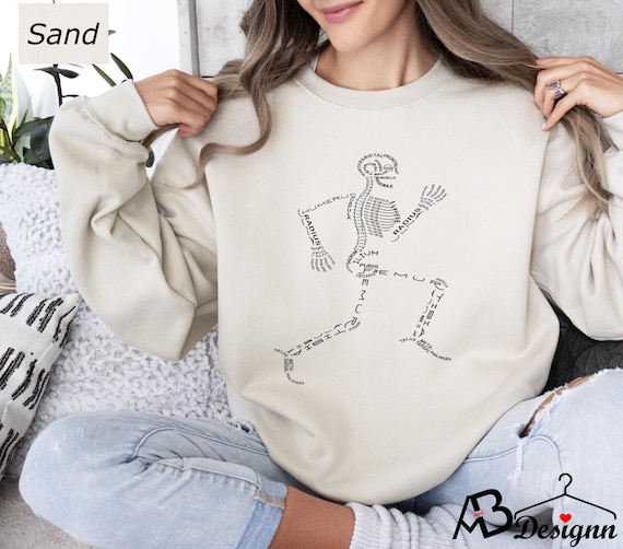 Human Skeleton Anatomy Sweatshirt, Unisex Medical Hoodie, Human Body Bones Vintage Shirt, Anatomy Nursing Student Tee, Medical Student Gift