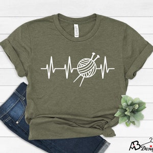 Knitting Heartbeat Shirt, Funny Knitting Shirt, Knitting Lover Shirt, Gift For Grandma, Knitting Lover, Grandma Knitting Shirt, Mom Shirt