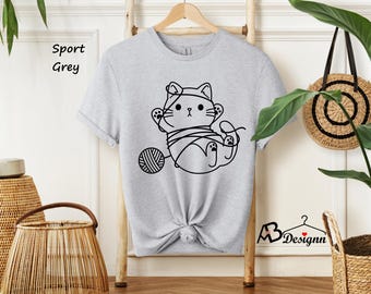 Cat Knitting Shirt, Cat Lover Shirt, Cat Mom Shirt, Yarning Shirt, Yarn Lover, Funny Knitting Shirt, Knitting Lover Shirt, Grandma Shirt,548