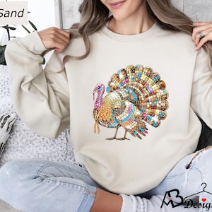 Thanksgiving Turkey Sweatshirt, Disco Ball Turkey Sweatshirt, Colorful Turkey Sweater, Turkey Day, Thanksgiving Gift, Turkey Lover Shirt