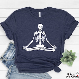 Skeleton Yoga Shirt, Yoga Shirt, Funny Halloween Skeleton Shirt, Gift For Yogi, Halloween Shirt,Meditation Shirt,Workout Shirt,Fitness Shirt