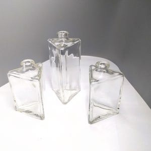 Vintage Lamplight Farms Prisma Triangular GlassOil Lamps - 1980s