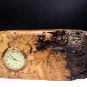Splatted Maple Clock Handmade Washington State Wood