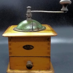 Vintage Peugeot Freres Wood Base Manual Coffee Grinder