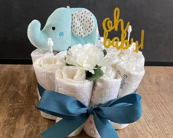 Diaper cake / hello baby / oh baby / baby / belly party / gift for birth / newborn / baby boy