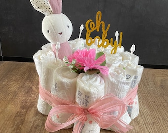 Diaper Cake / Hello Baby / Oh Baby / Baby / Belly Party / Newborn Gift / Newborn / Baby Girl