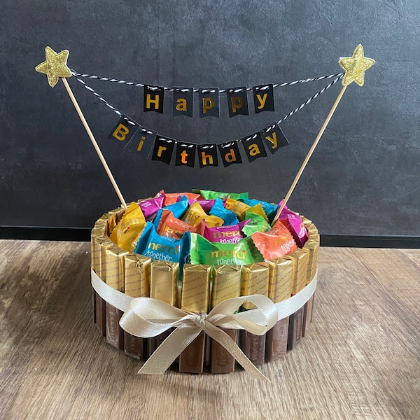Gâteau bonbons / Merci / Mercitorte / Anniversaire / Joyeux anniversaire / Gâteau d'anniversaire / Cadeau d'anniversaire