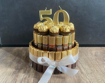 Süßigkeitentorte Geschenktorte Merci Rocher Geburtstag Geburtstagstorte Geburtstagsgeschenk