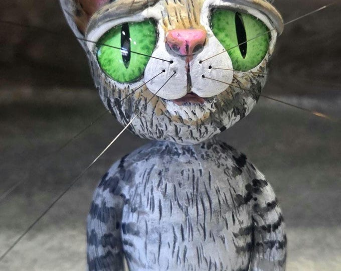 Tabby Cat  Cat Art figurine  Hand-made one of a kind