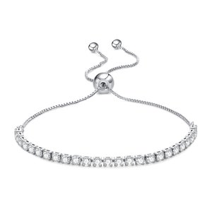 Tennis Bracelets For Women Sterling Silver Adjustable Bracelets For Women, Diamonds Silver Bracelet For Women Gifts For Her 3mm image 2