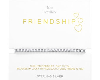 Jahn's Friendship Bracelet With Gift Bag - 3mm Tennis Bracelet S925 - Gifts For Friends - Gifts For Her - Long Distance Friendship Gift