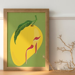 5 Urdu Mango Poster, Mango afdrukbaar, Mango Art Print, kleurrijke print, popart, keuken afdrukbaar, digitale download, keukenkunst, poster