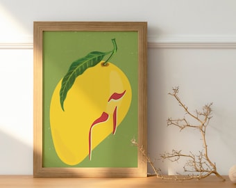 5 Urdu Mango Poster, Mango Printable, Mango Art Print, Colourful Print, Pop Art, Kitchen Printable, Digital Download, Kitchen Art, Poster