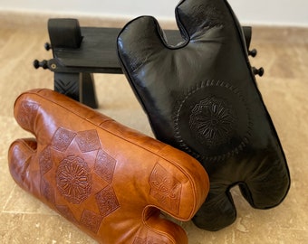 Leather Saddle Stool, Footrest Bench Chair, Egyptian Ottoman