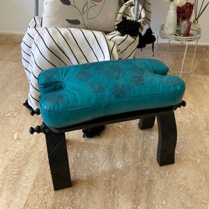 Custom genuine leather, Replacement cushions, Perfect for benches, Camel saddle footstool, color Leather, Seat leather, Large ottomans