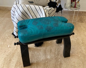 Genuine Leather Camel Saddle Stool Cushion Replacement