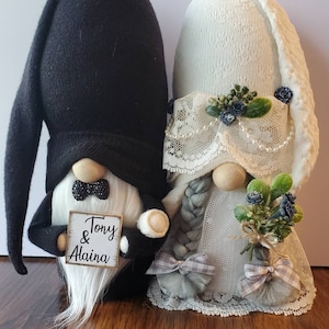 Gnome, Custom Gnome, Bride and Groom, Personalized