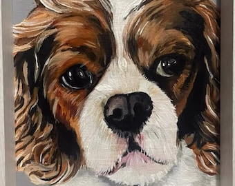 Portraits d'animaux de compagnie personnalisés en acrylique - livrés encadrés et vernis