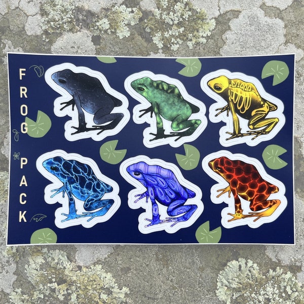 Frog Sticker Sheet | Waterproof Fun Elemental Aesthetic Cute Froggies