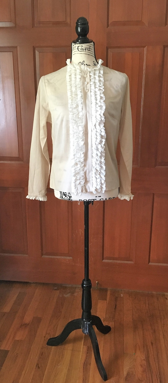 Victorian Style Sheer Ruffle Blouse - image 2
