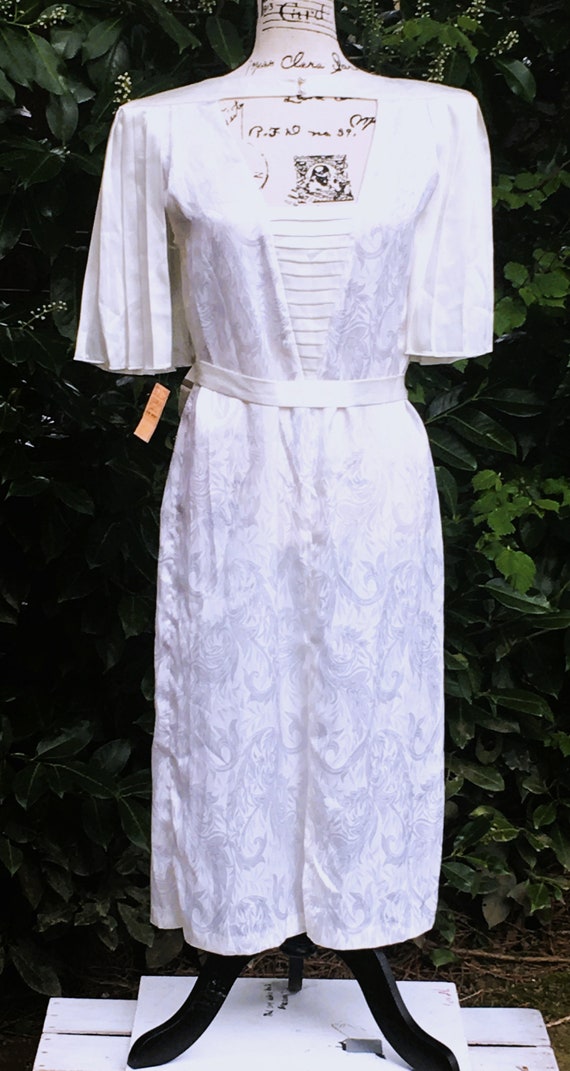 Vintage 80s Formal White Dress - image 4